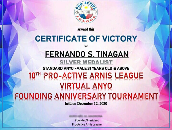 UPV PE Professor and Students bag medals in National Virtual Arnis “Anyo” Tourney