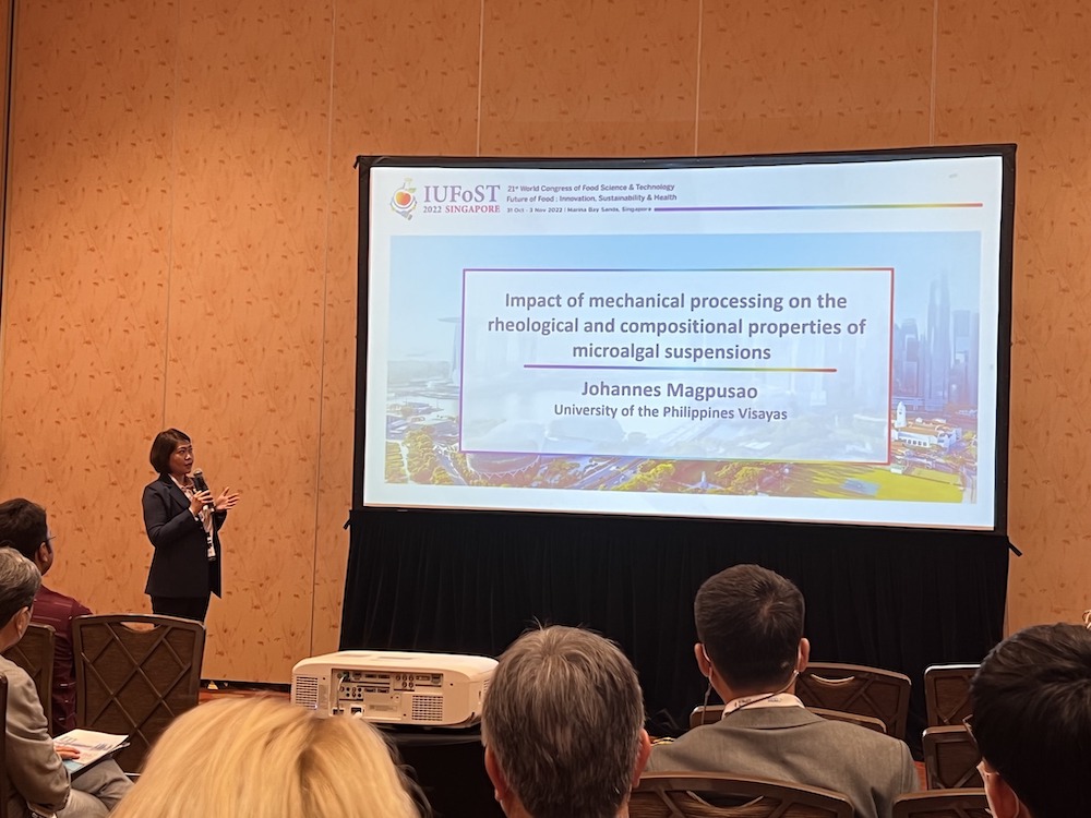Dr. Magpusao of SOTECH presents research at the 21st IUFoST World Congress of Food Science and Technology