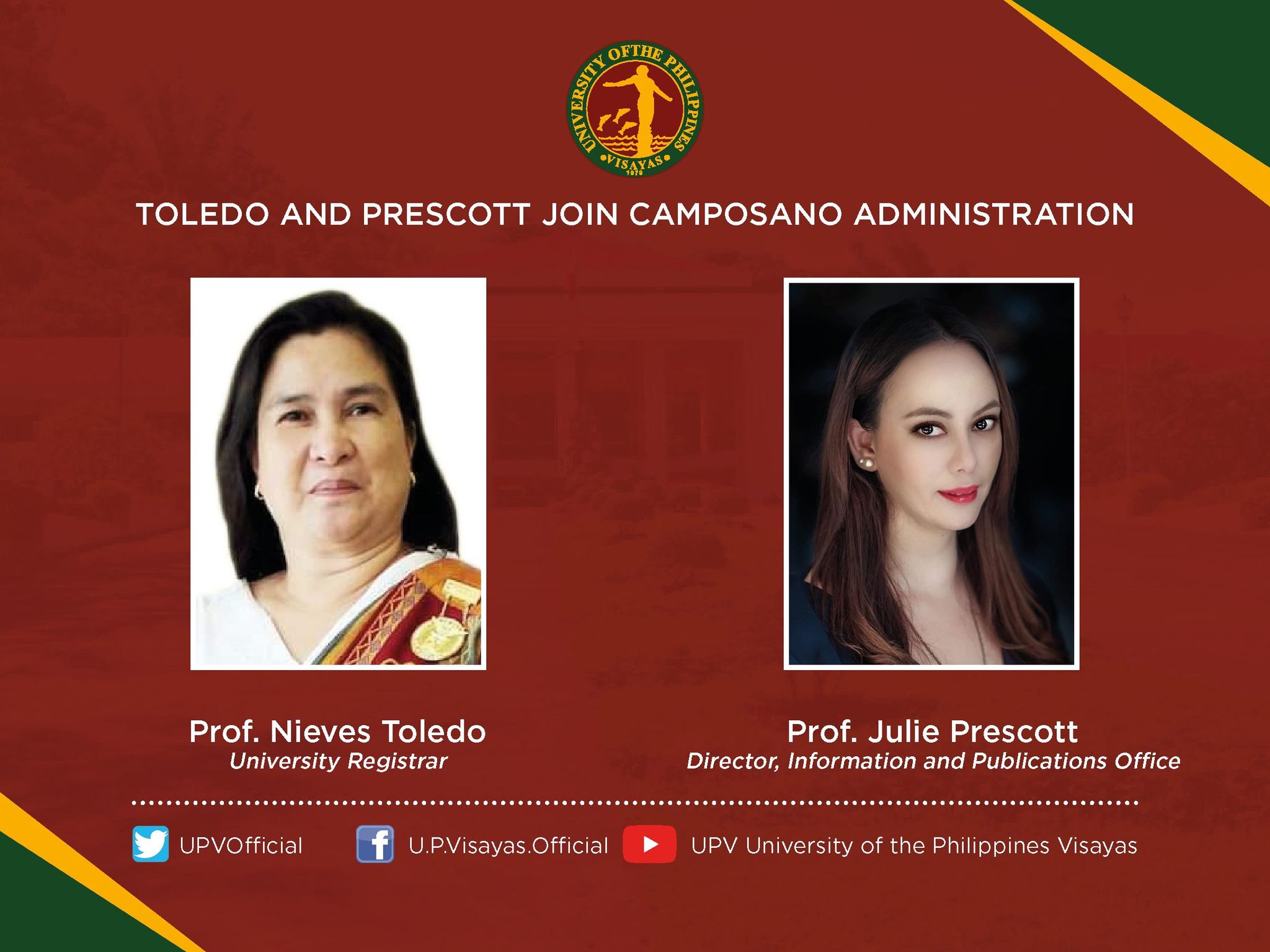 Toledo and Prescott join Camposano administration