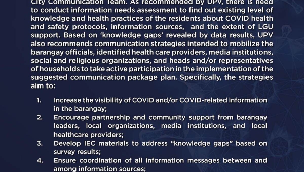 Strengthening messaging (about COVID) among all barangays in Iloilo City