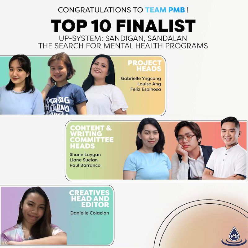 PMB places Top 10 in UP System-Wide Search for Mental Health Advocacies 