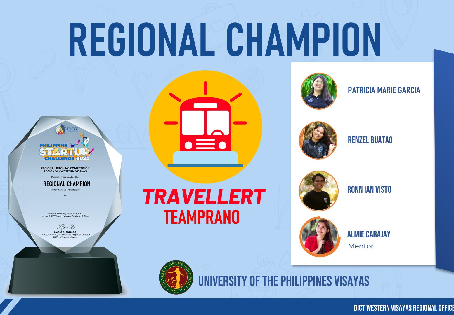Champion! - UPV Computer Science students win the Philippines Startup Challenge (PSC) 2021 Regional Pitching Competition Student Category Region 6