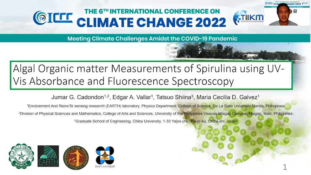 Prof. Cadondon wins Best Oral Presentation Award at the 6th International Conference on Climate Change 2022