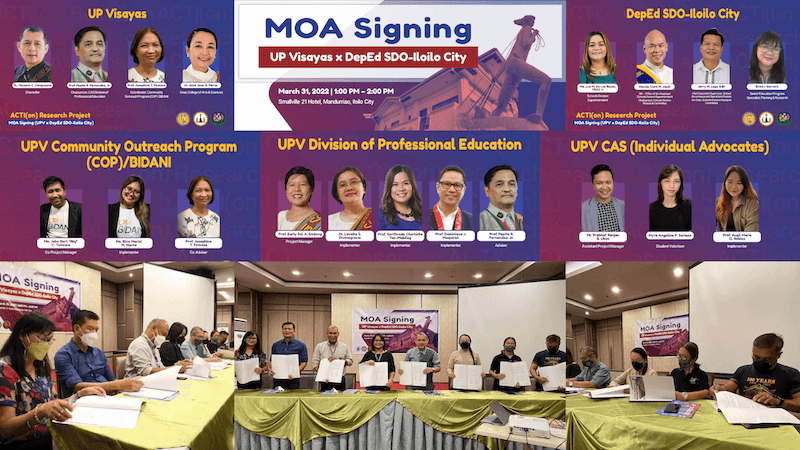 UPV-DepEd SDO-Iloilo City inks MOA, Chancellor Camposano emphasizes the importance of research collaboration with the basic education sector
