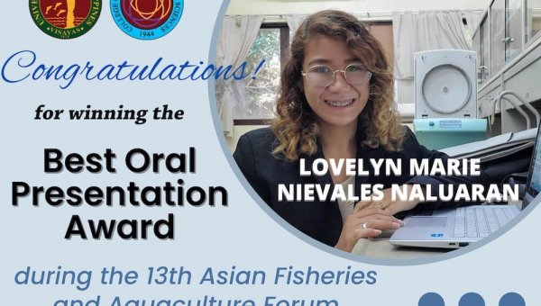 CFOS grad student bags Best Oral Presentation Award in 13th AFAF virtual confab