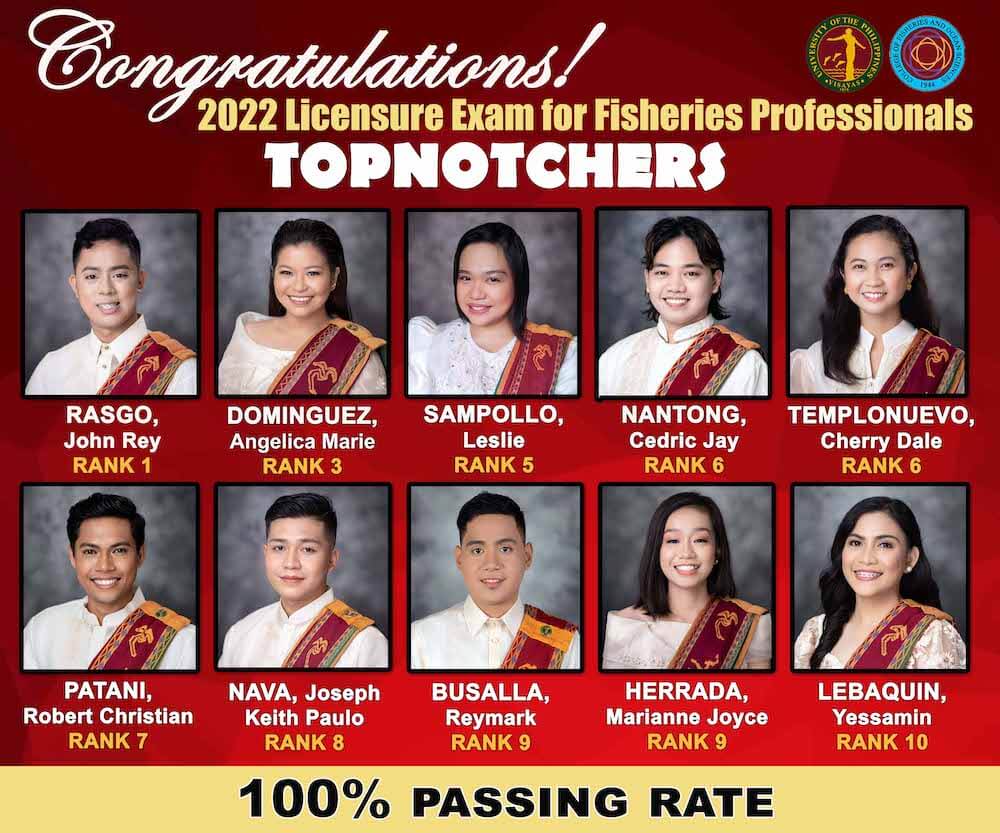 UPV posts 100% passing rate in 2022 Licensure Exam for Fisheries Professionals