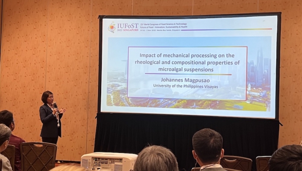Dr. Magpusao of SOTECH presents research at the 21st IUFoST World Congress of Food Science and Technology