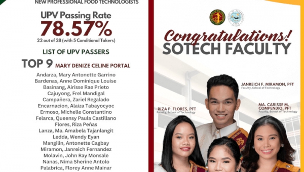 UPV SOTECH graduates ace boards for PFTs; Portal ranks 9th