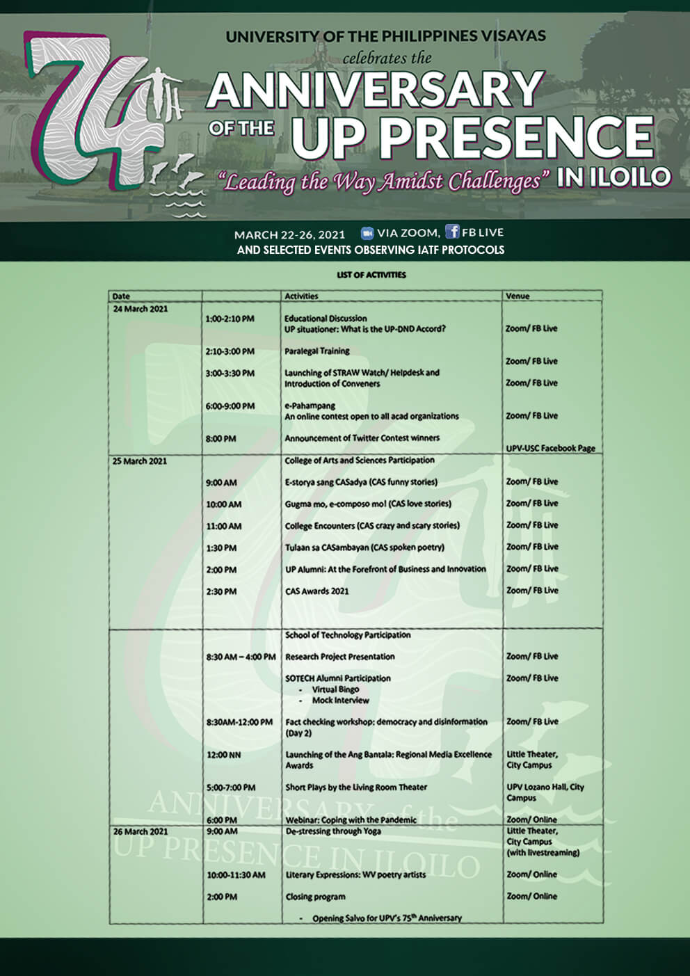 74th up presence sched 2