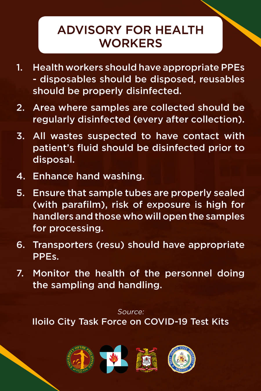 Advisory For Health Workers
