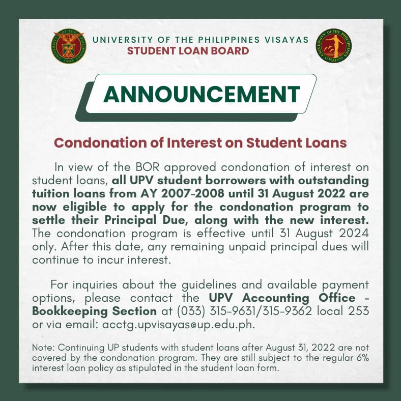 condonation Interest on student loans