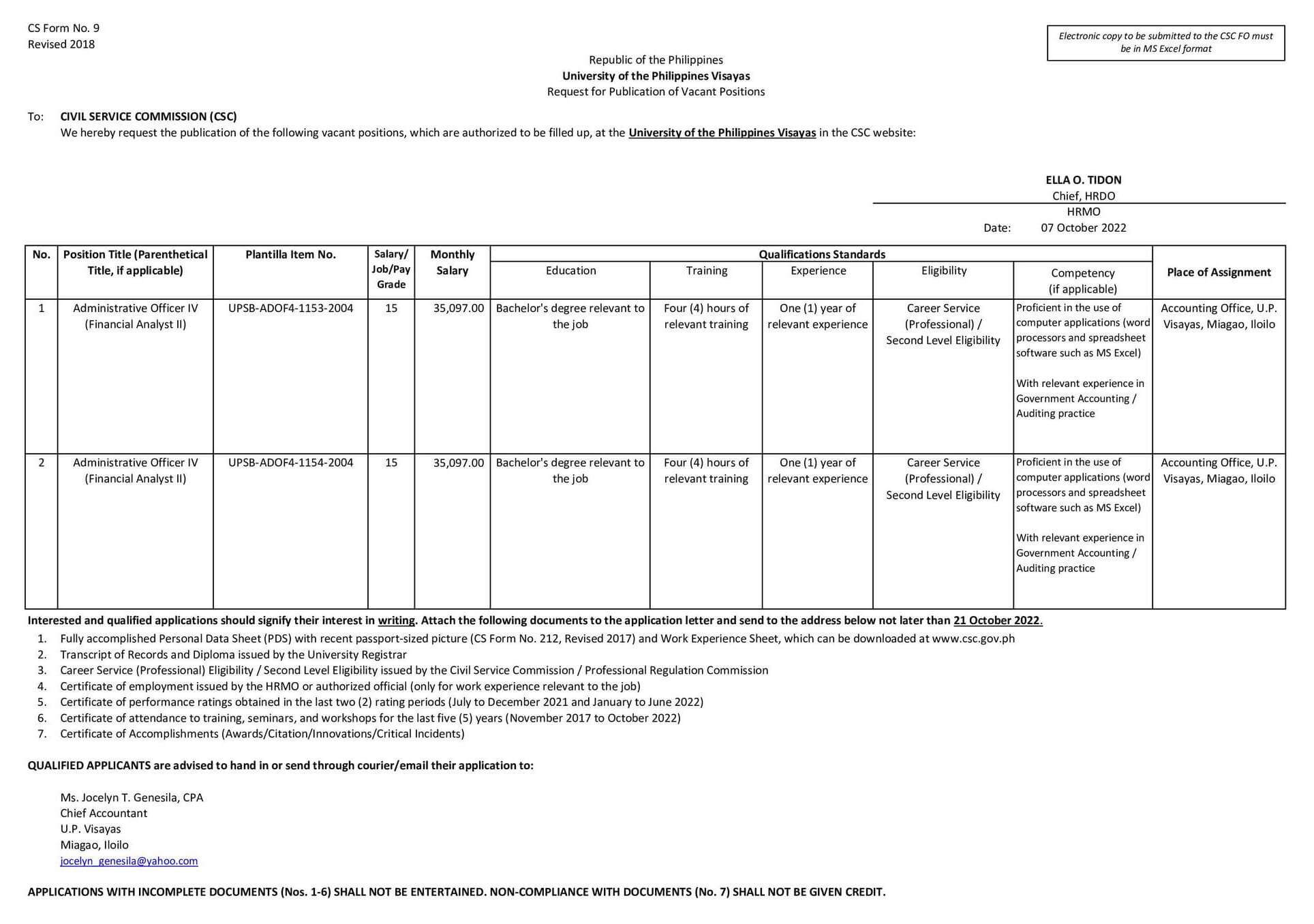 hiring acctg ao4 1022