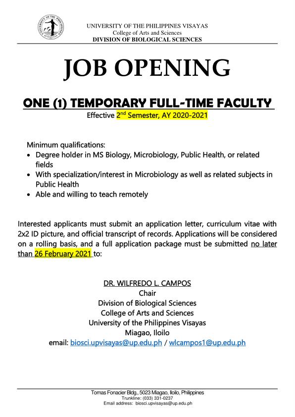 hiring biosci faculty 0221