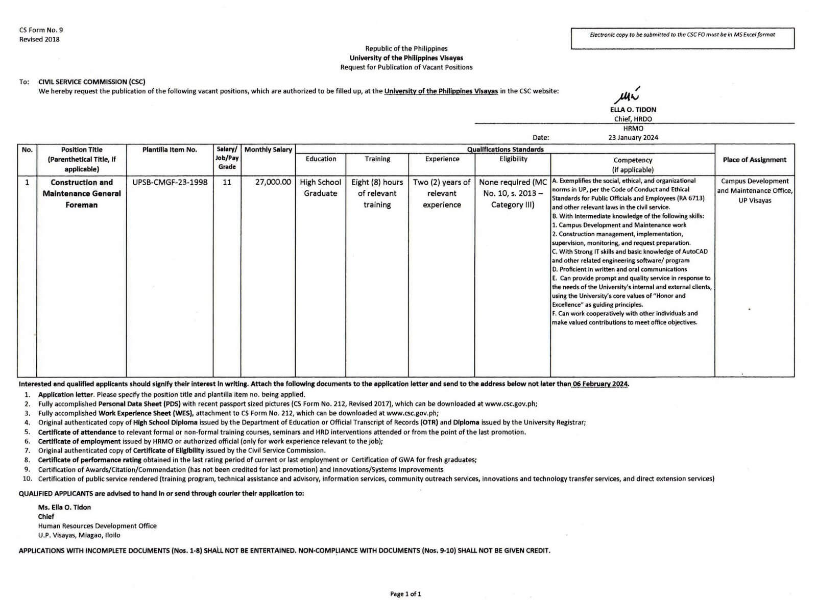 hiring cdmo cmgf 0124