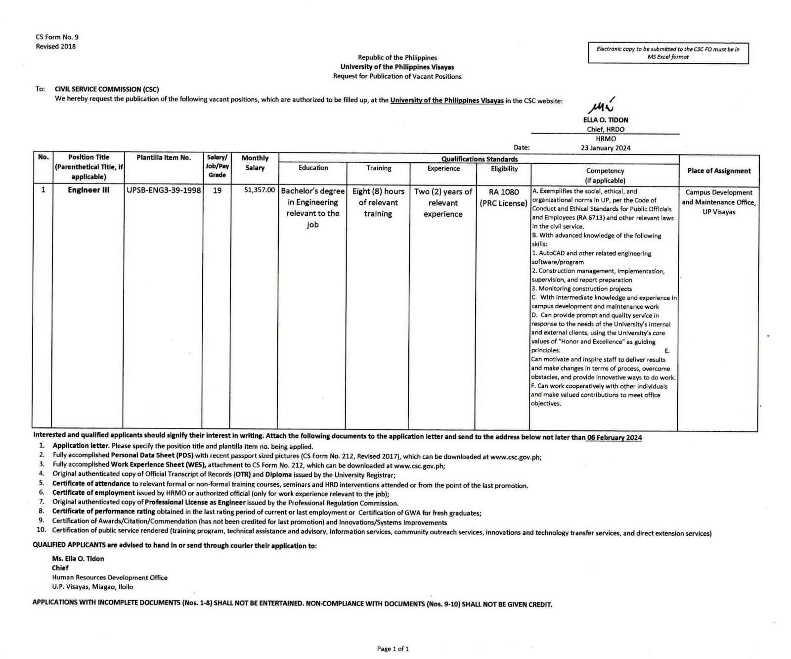 hiring cdmo engineer3 0124