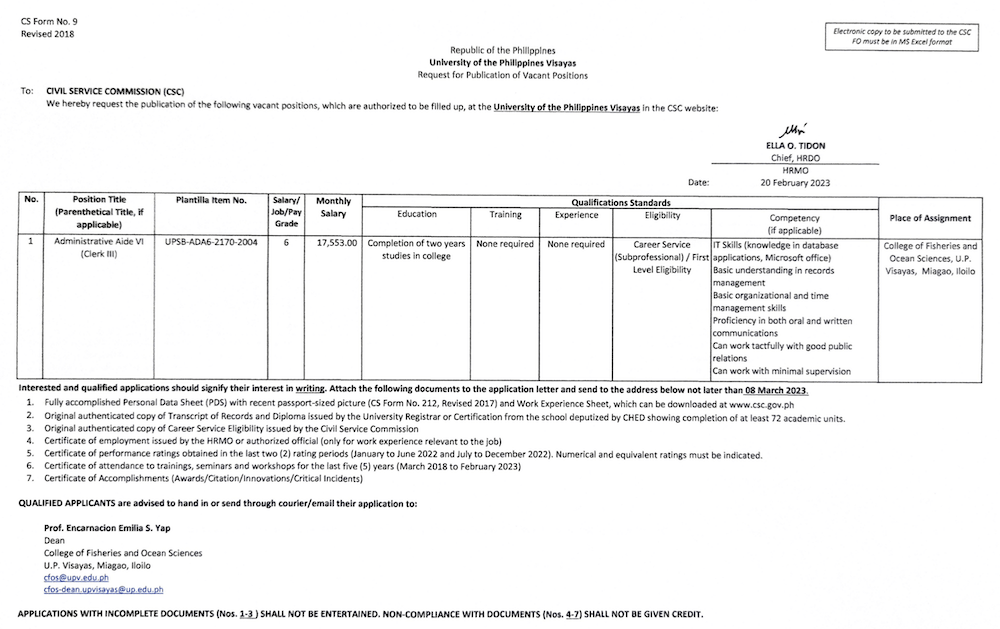 hiring cfos admin aide6 0223