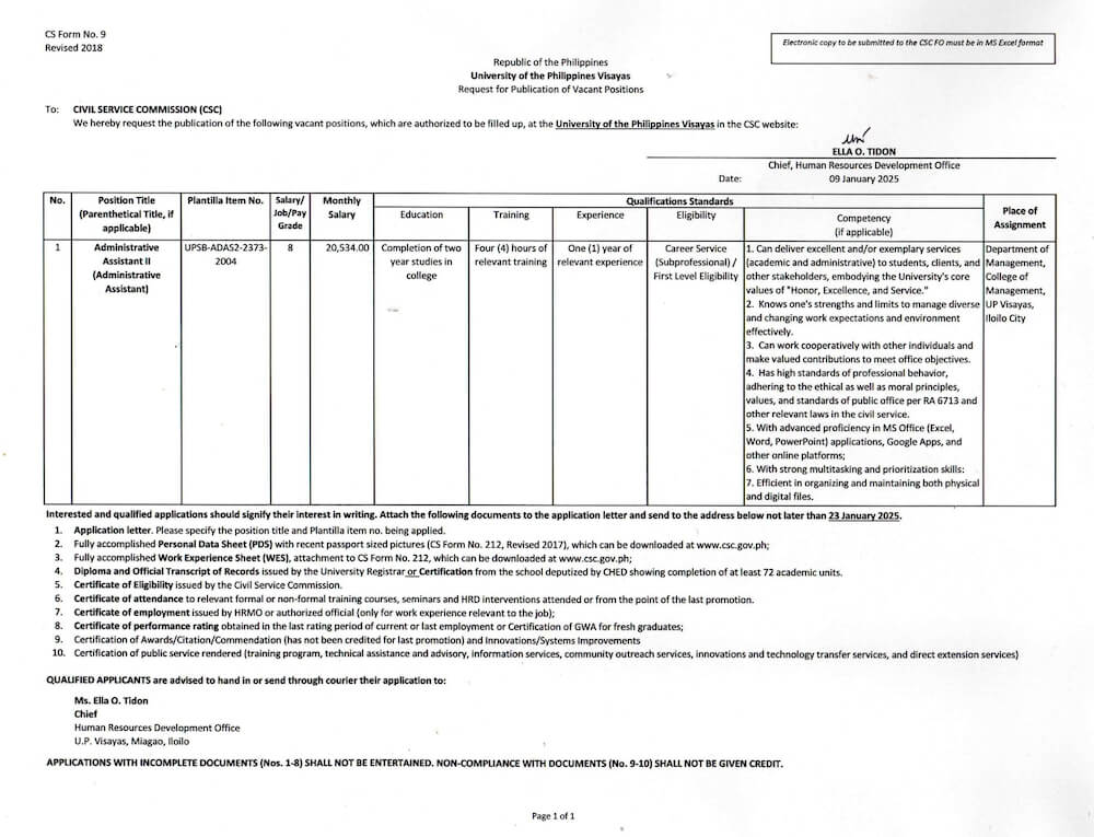 hiring cm admin asst2 0125