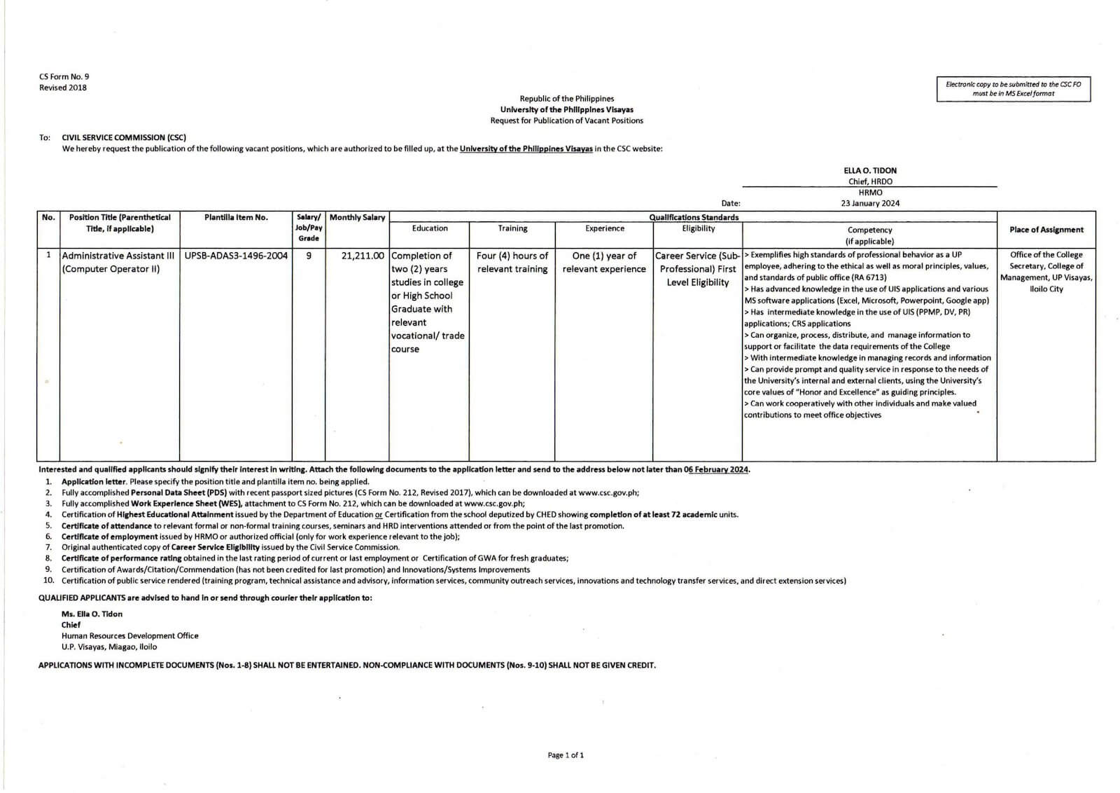 hiring cm admin asst3 0124