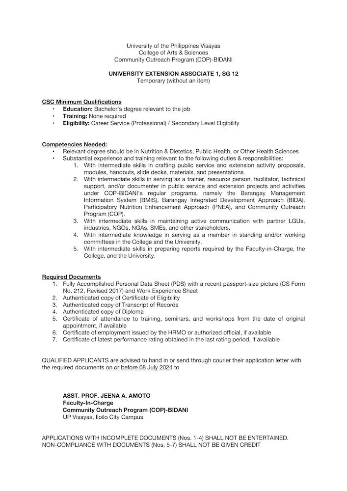 hiring cop uea1 0624