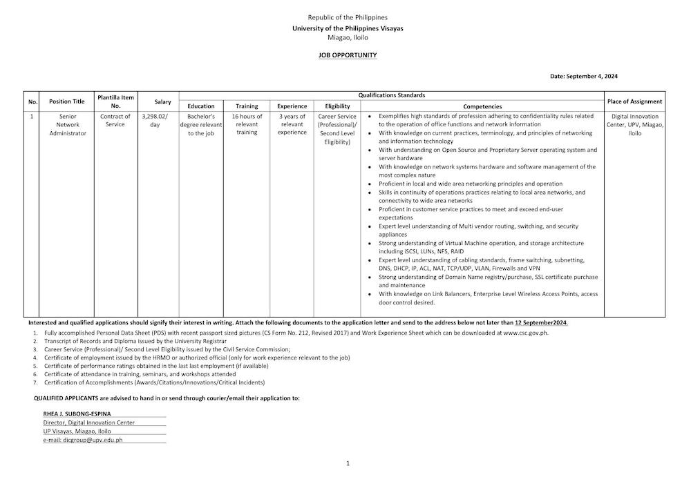 hiring dic sna 0924