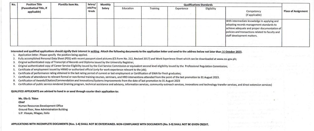 hiring hrdo uea1 0923 2