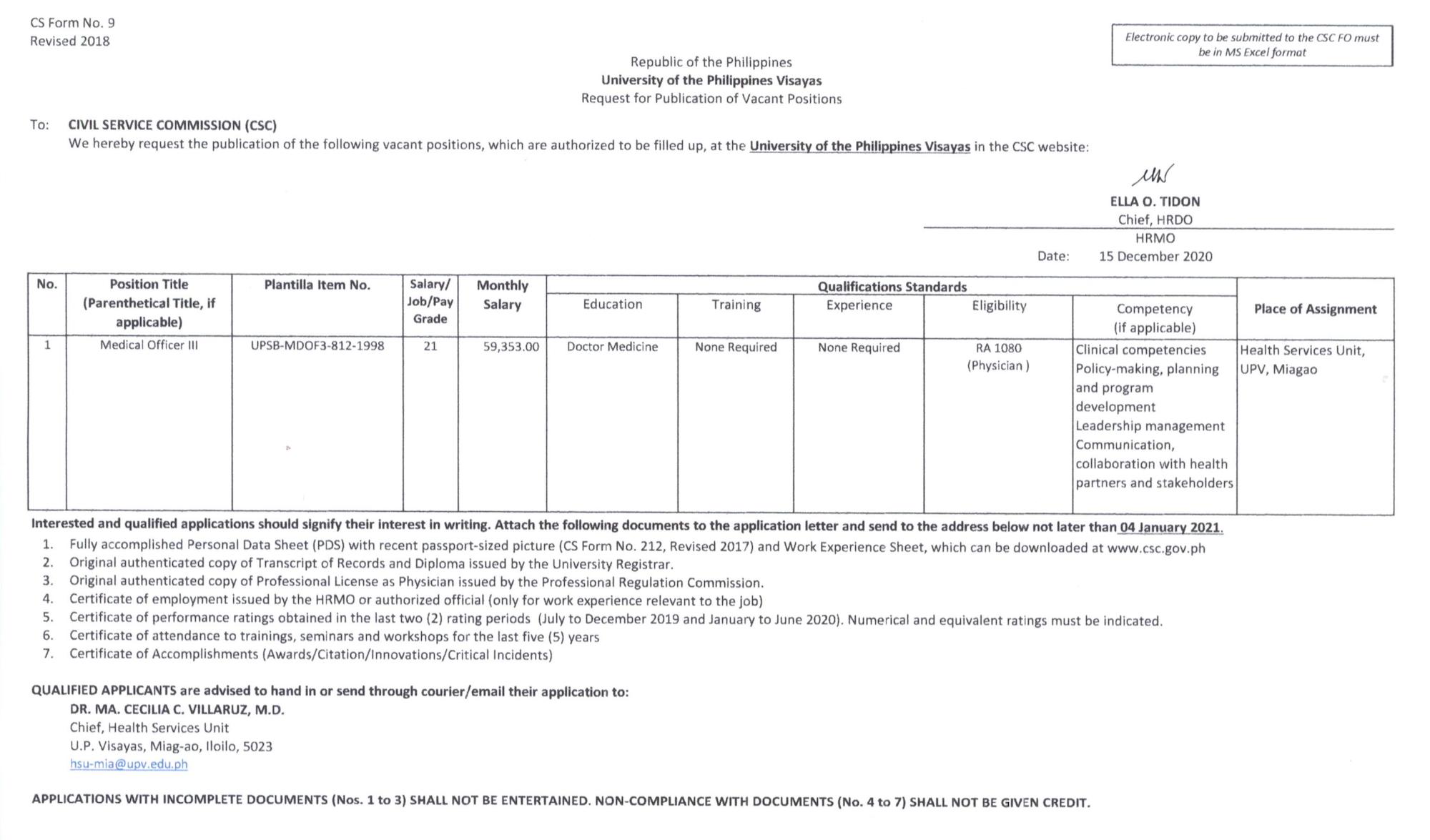 hiring hsu medofficer3 1220