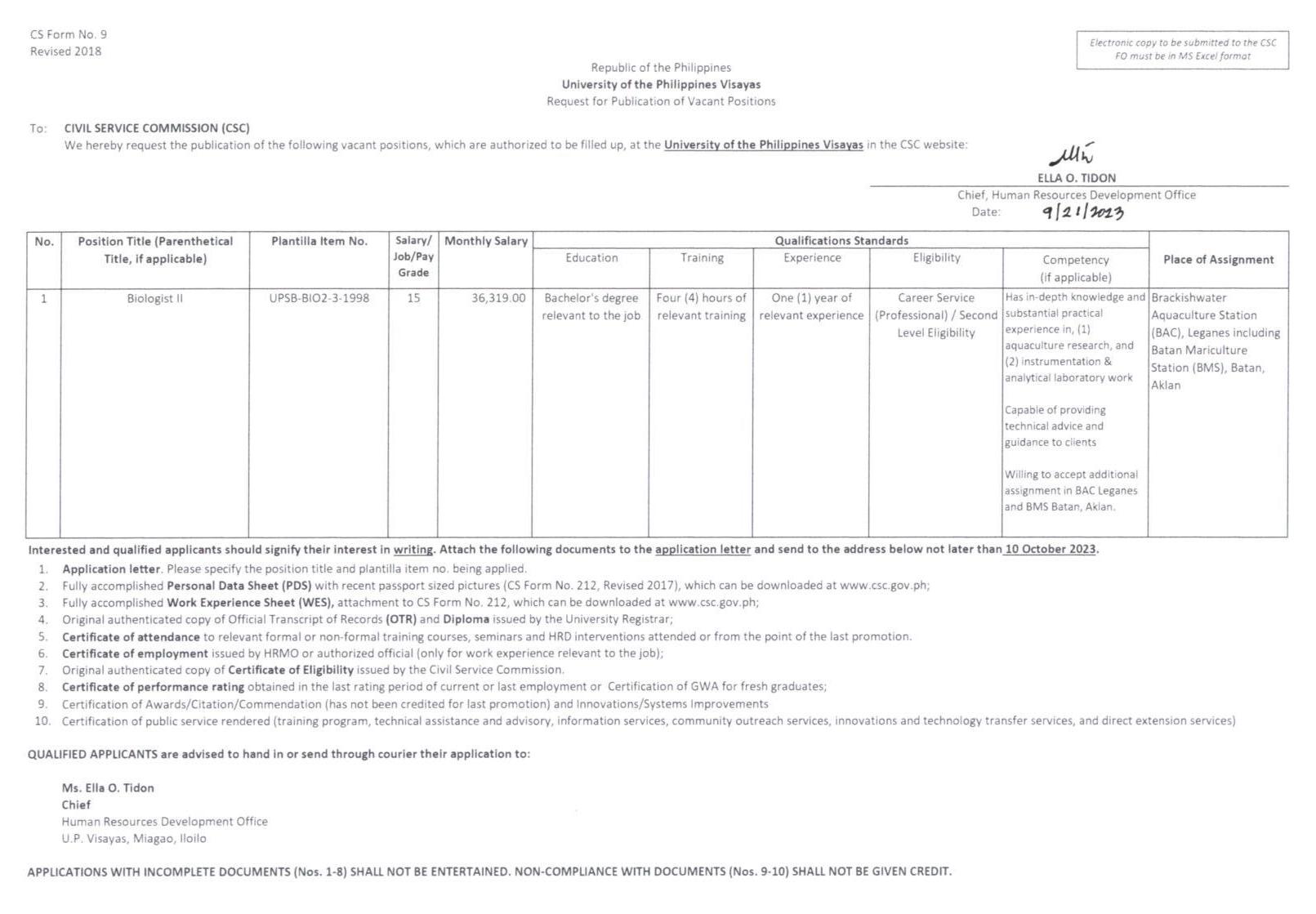 hiring ia biologist2 0923