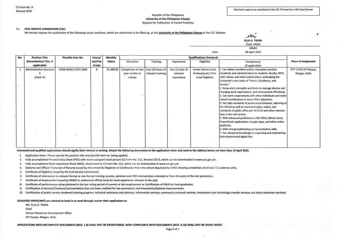 hiring ifpt aast2 0425