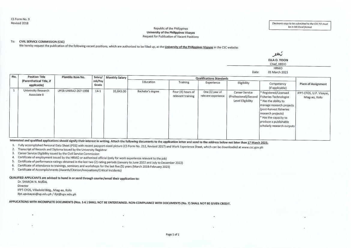 hiring ifpt ura2 0323