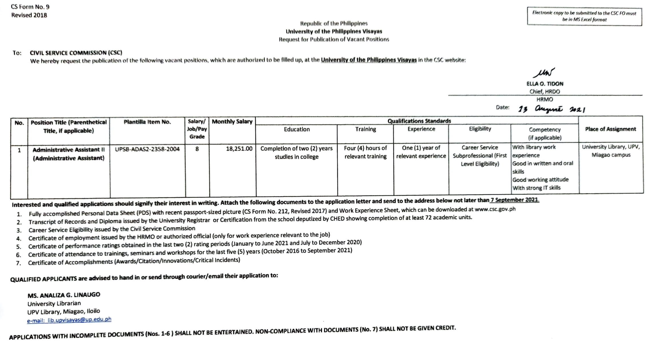 hiring library aa2 0821