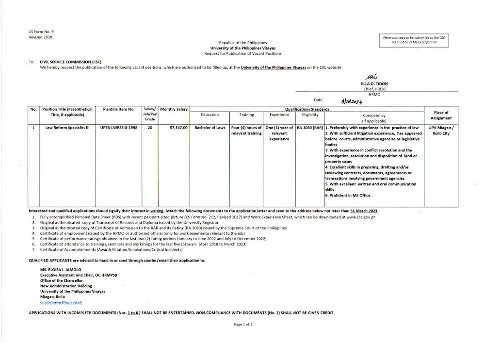 hiring oc lrs3 0323