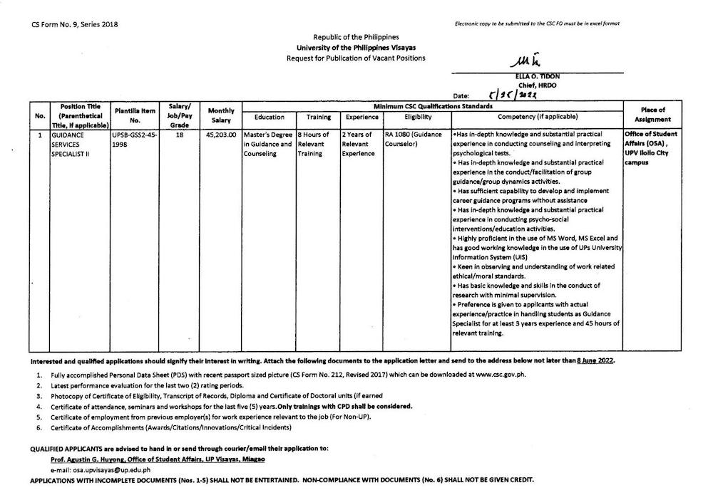 hiring osa gss2 0522