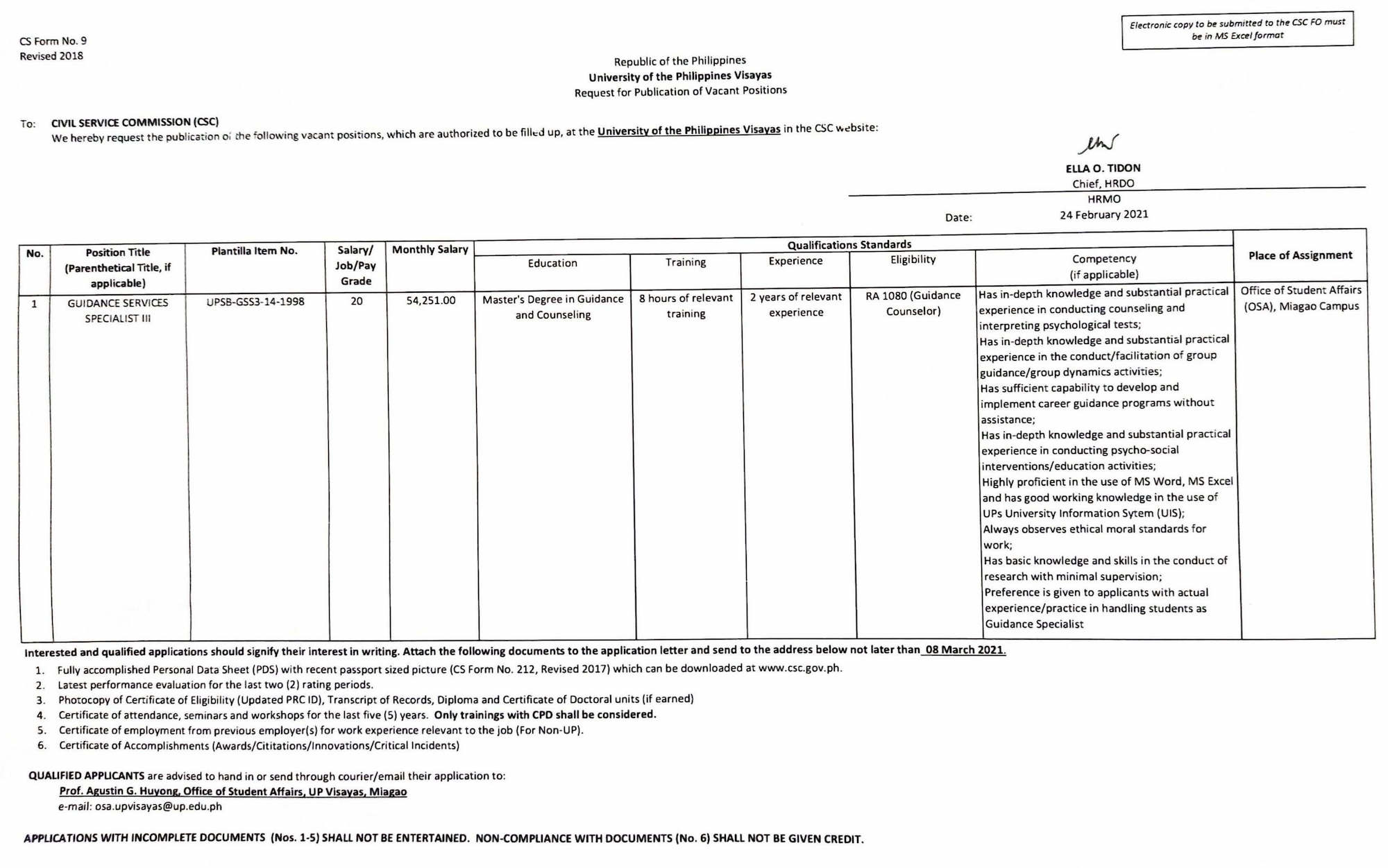 hiring osa gss3 0221