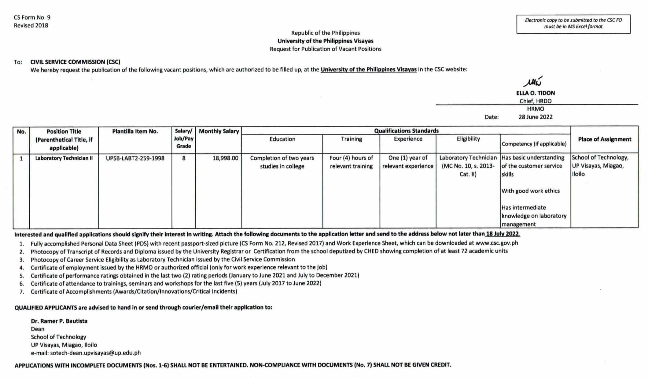 hiring sotech labtech2 0622