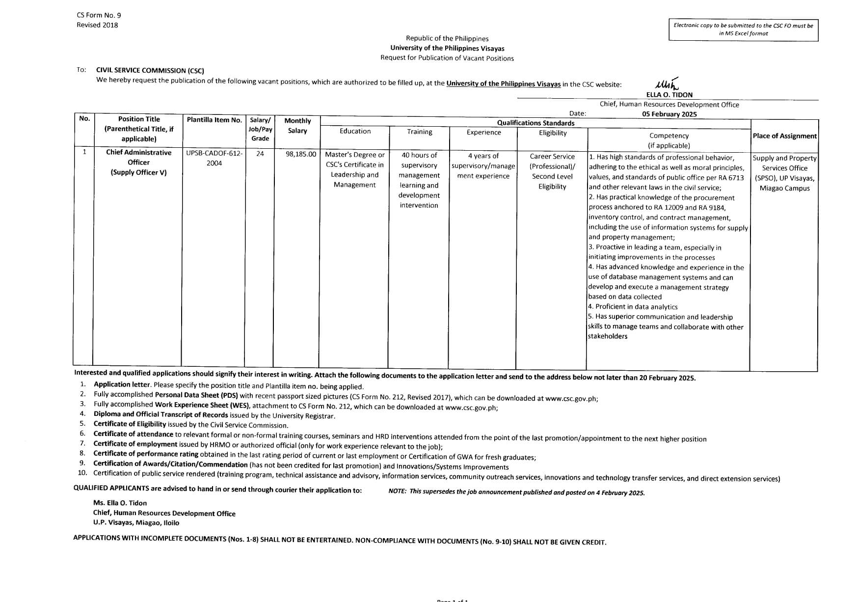 hiring spso cao 0225