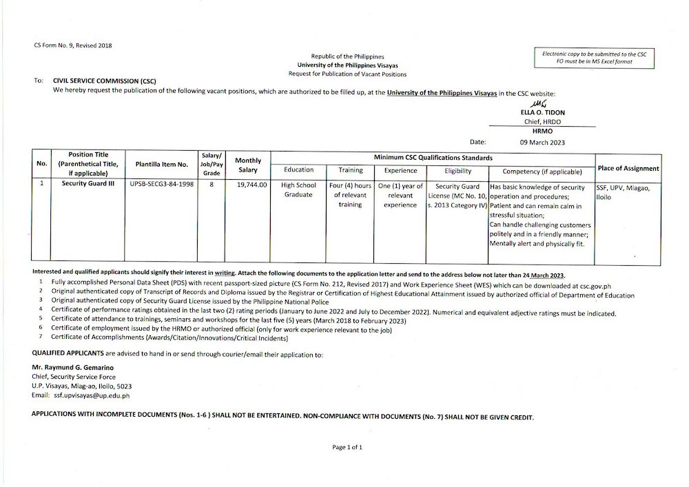 hiring ssf sg3 0323