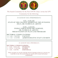 State of the College Address & Public Forum and Sectoral Consultation for the Next UPVTC Dean