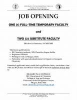 Faculty - Department of Chemistry (Full-Time Temporary and Substitute Faculty)