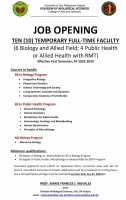 Faculty - Division of Biological Sciences (Temporary Full-Time Faculty)