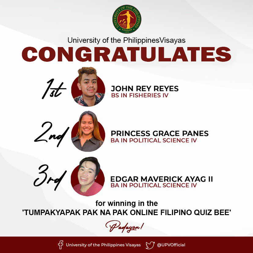Upv students dominate online filipino quiz bee