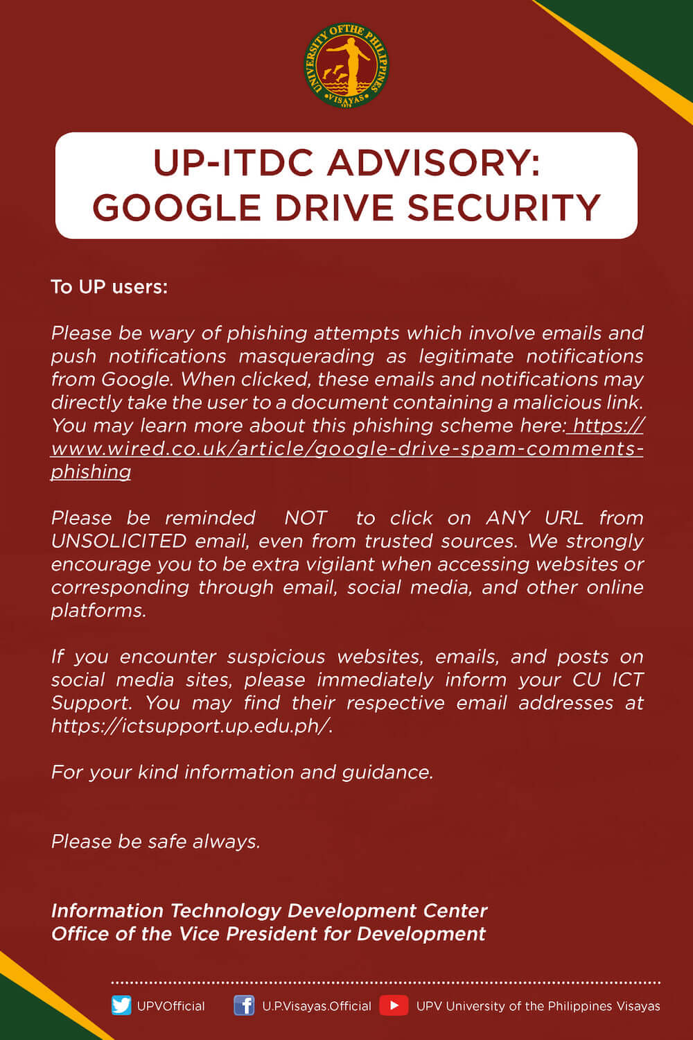 up itdc google drive security