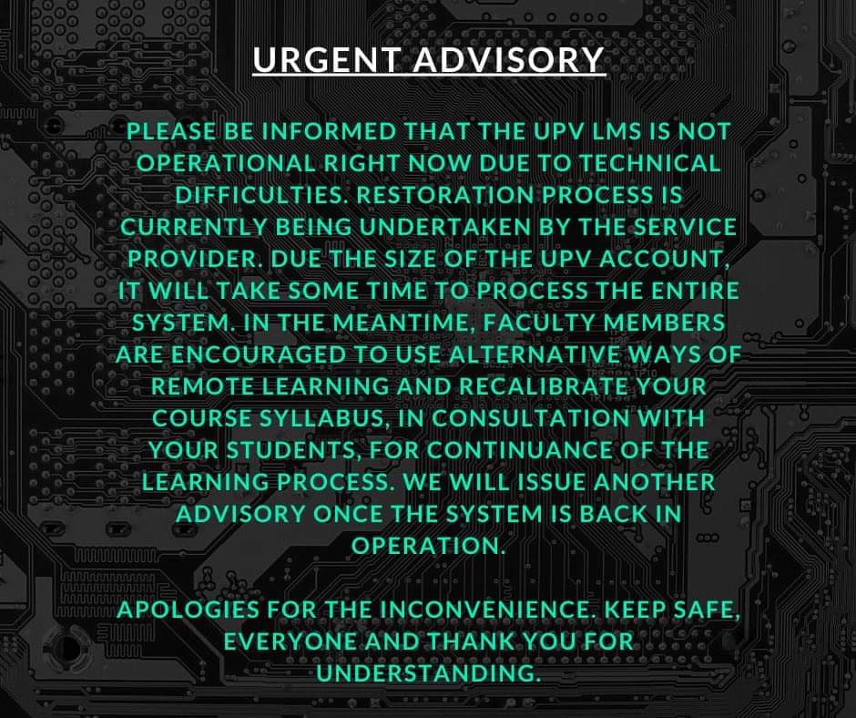 upv lms not operational