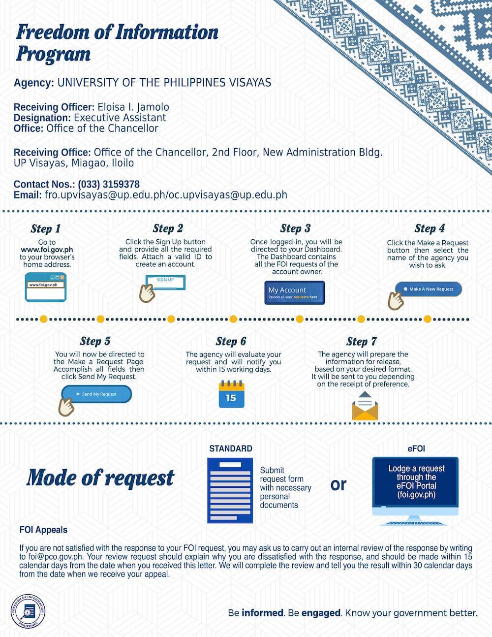 upv one page foi manual